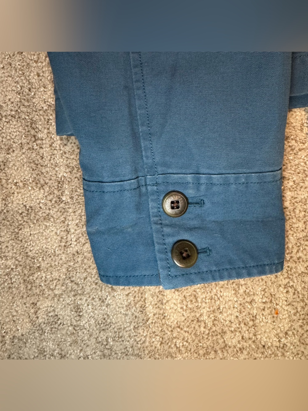 LL Bean Jacket Women Medium Blue Barn Chore Coat Flannel Lined Corduroy Collar - Picture 7 of 9